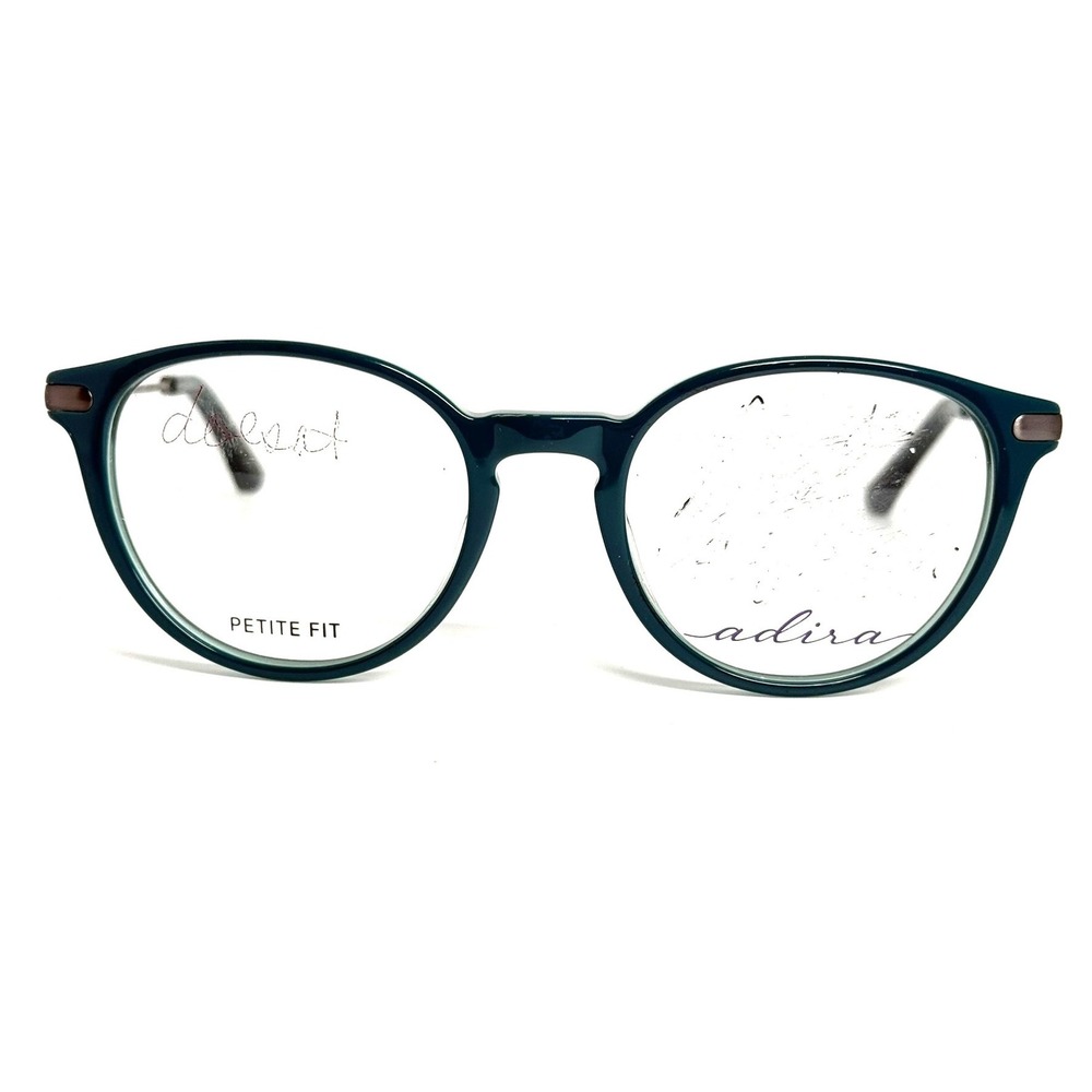 Adira Fresh Essentials Tammy Teal Petite Fit Round Eyeglass Frames 47-18 130mm